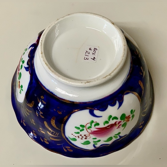 19th Century Antique Gaudy Welsh Feather Pattern Hand Painted Luster Bowl - Picture 8 of 16